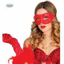 CARNEVALE maschera in pizzo rossa