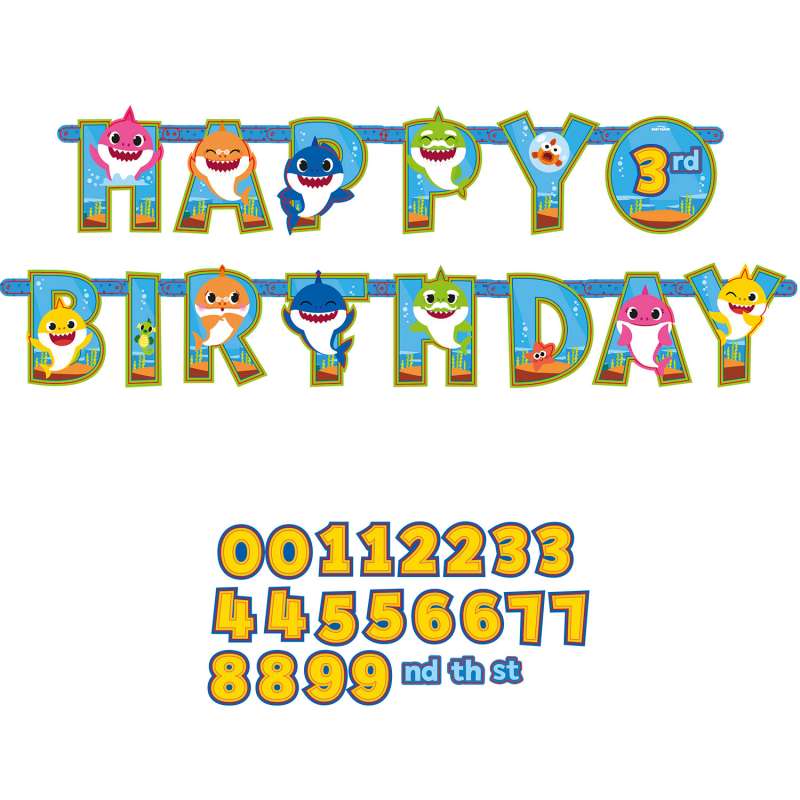 FESTONE CON LETTERE E NUMERI BABY SHARK 