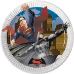 PIATTO TORTA BATMAN VS SUPERMAN 18 CM 8 PZ