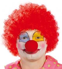 CARNEVALE parrucca clown rossa