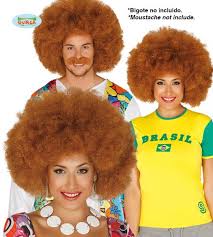 CARNEVALE parrucca afro castana