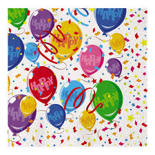 20 TOVAGLIOLI BUON COMPLEANNO 33X33 CM