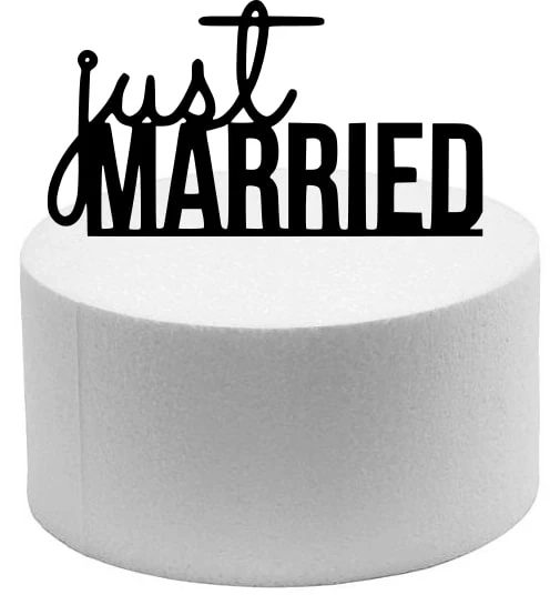 CAKE TOPPER IN POLISTIROLO JUST MARRIED H 20 CM