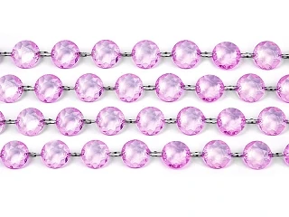 GIRLANDA DI CRISTALLI ROSA 1 MT 1 PZ