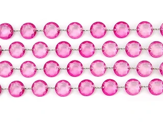 GIRLANDA DI CRISTALLI FUCSIA 1 MT 1 PZ