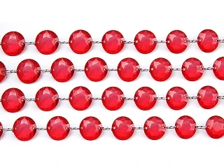 GIRLANDA DI CRISTALLI ROSSA 1 MT 1 PZ