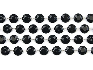 GIRLANDA DI CRISTALLI NERO 1 MT 1 PZ