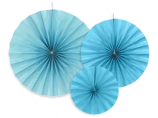 ROSETTE CELESTE IN CARTA DIAMETRO 40-32-23 CM