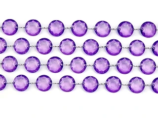 GIRLANDA DI CRISTALLI LILLA 1 MT 1 PZ