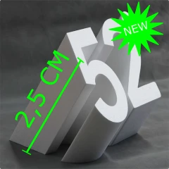 NUMERO IN POLISTIROLO SPESSORE 2,5 CM CON BASE