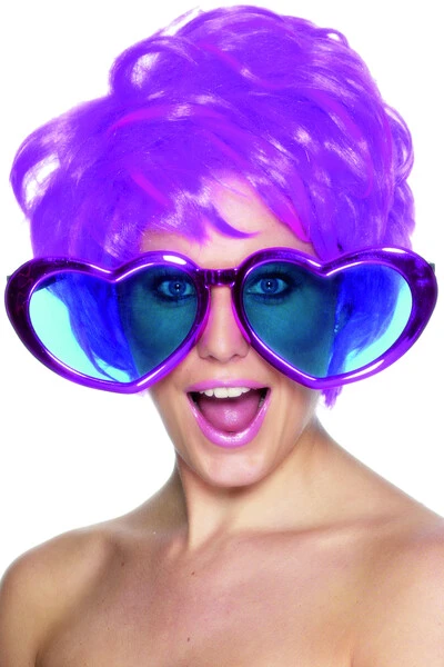 GADGET Occhiali giganti forma cuore con lenti colori vari