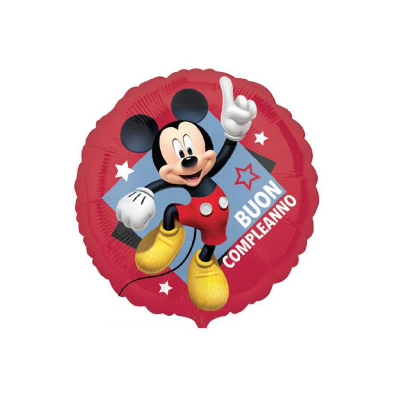 PALLONCINO IN FOIL TOPOLINO BUON COMPLEANNO GONFIABILE AD ELIO