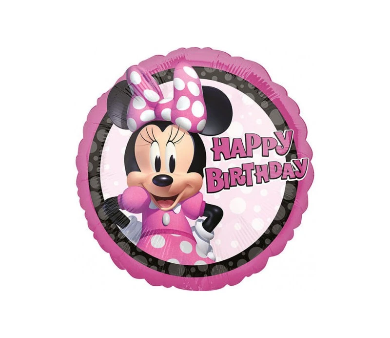 PALLONCINO MINNIE FOREVER BIRTHDAY TONDO GONFIABILE AD ELIO 18"