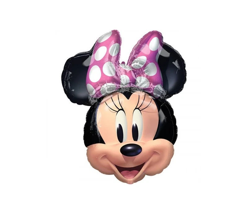 PALLONCINO SAGOMA TESTA MINNIE IN FOIL GONFIABILE AD ELIO (CM 53X66 CIRCA)