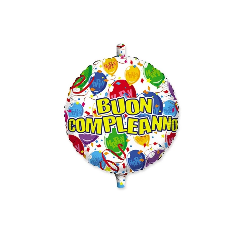 PALLONCINO IN FOIL BUON COMPLEANNO TONDO 