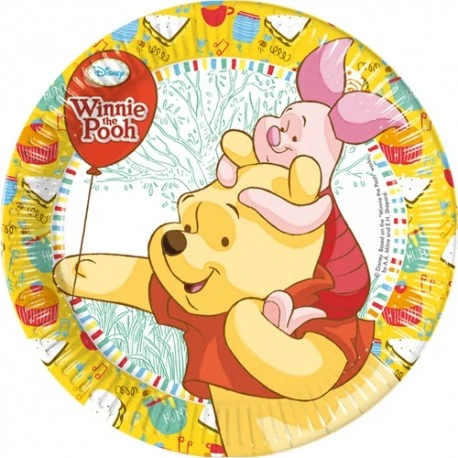 PIATTO TORTA WINNIE THE POOH 18 CM   8 PZ