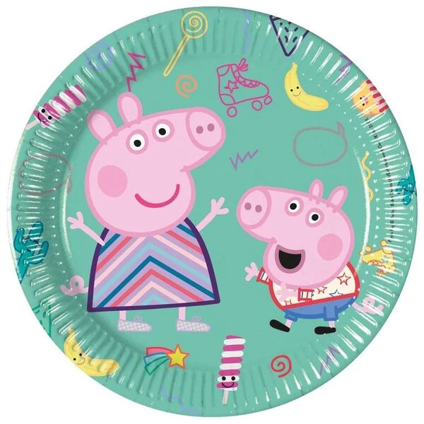 PIATTO TORTA PEPPA PIG 18 CM 8 PZ