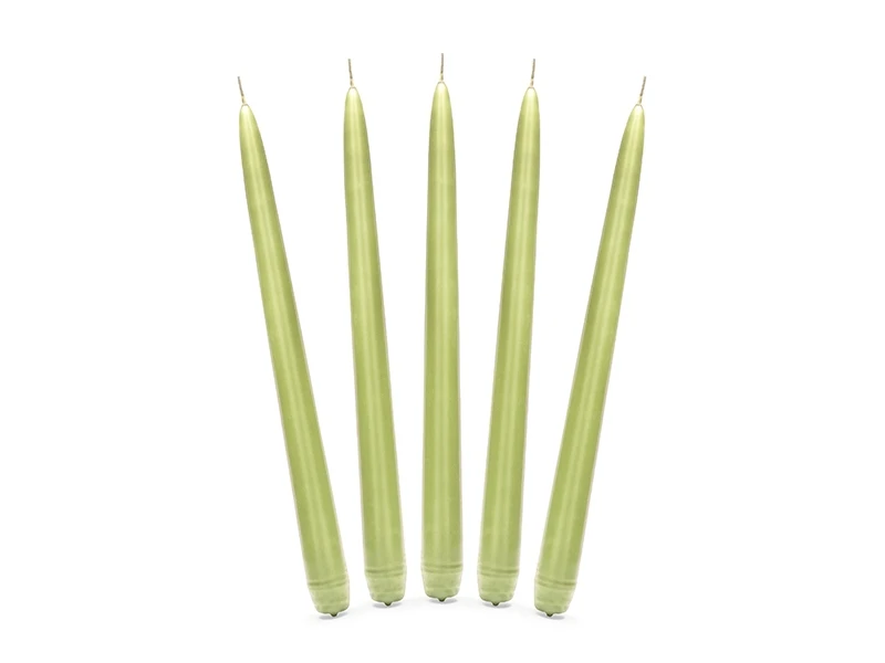 CANDELA CANDELABRO VERDE 24 CM 10 PZ