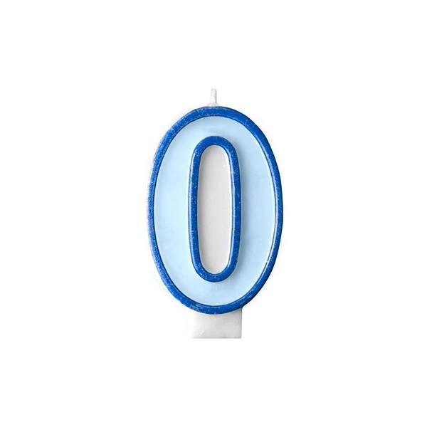 CANDELA AZZURRA NUMERO -0-   7 CM  1 PZ