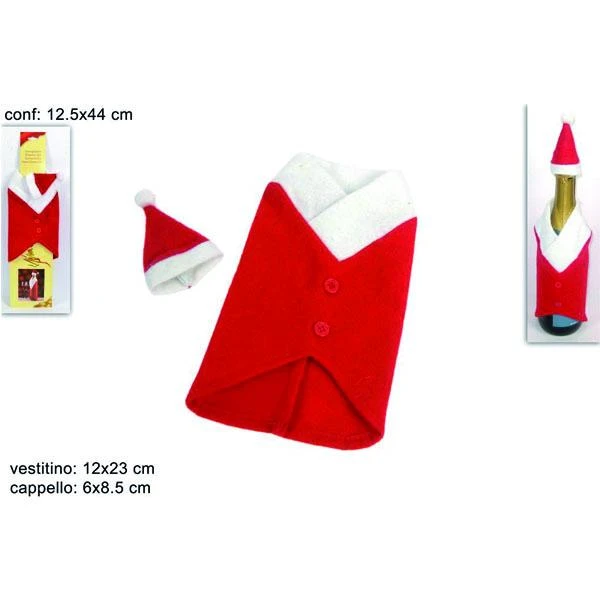 "NATALE" vestitino bottiglia natalizio rosso
