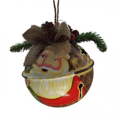 "NATALE" sfera sonaglio babbo natale con fiocco 25 cm