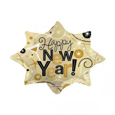 "NATALE" PALLONCINO HAPPY NEW YEAR GONFIABILE AD ELIO (71 CM CIRCA)