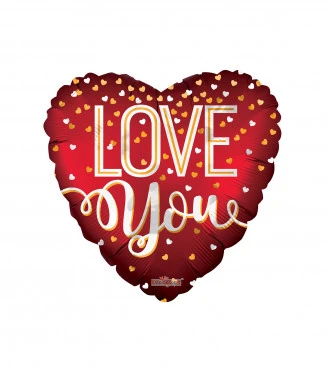 PALLONCINO SAN VALENTINO FORMA CUORE LOVE YOU GONFIABILE AD ELIO (45 CM CIRCA) 1 PZ