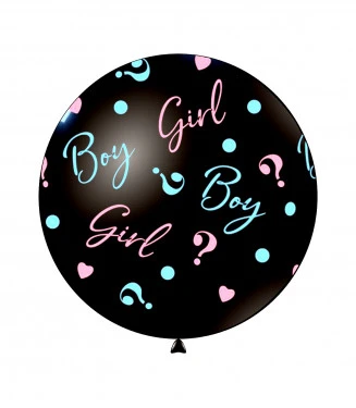 PALLONCINO MONGOLFIERA LATTICE NERO BOY OR GIRL 83 CM CIRCA