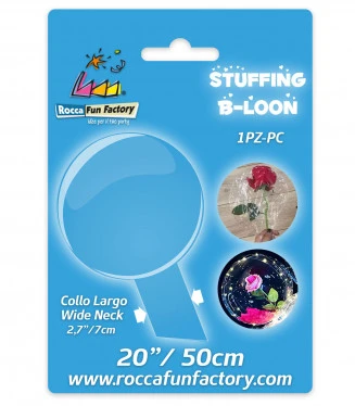 PALLONCINO IN PVC STUFFING B-LOON 20" A COLLO LARGO cm. 7 GONFIABILE AD ELIO