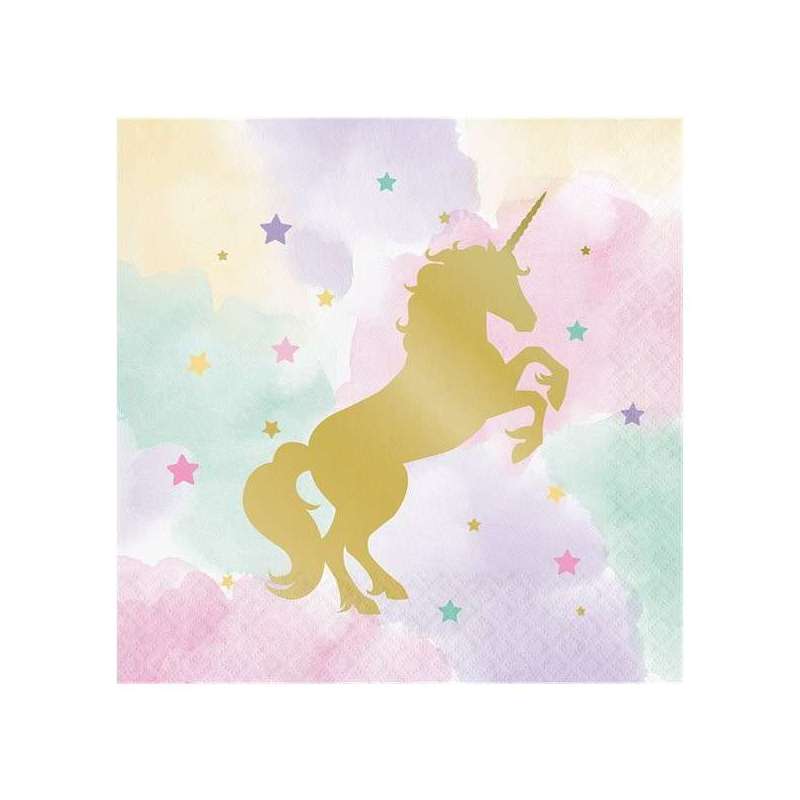 TOVAGLIOLO UNICORNO GOLD 33X33 CM 20 PZ X CONF